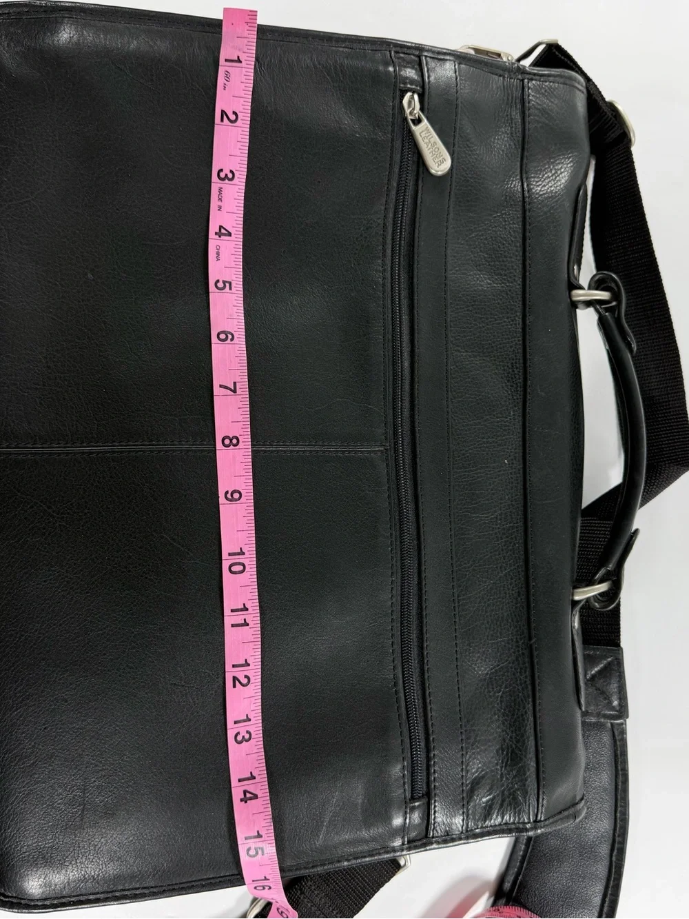Wilsons Leather Black Laptop Briefcase Messenger Bag Executive Work Office